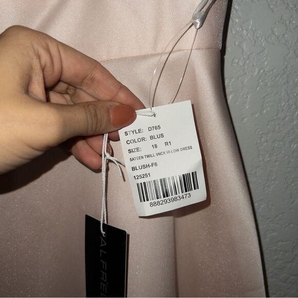 NWT Alfred Sung Blush Sleeveless Hi-Low Cocktail Formal Dress Size 18 - Picture 5 of 10